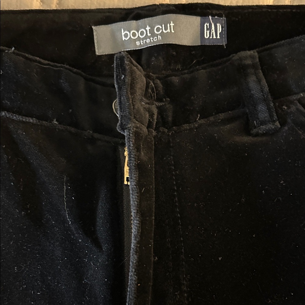 GAP velvet Midnight Black Boot Cut Stretch Trousers